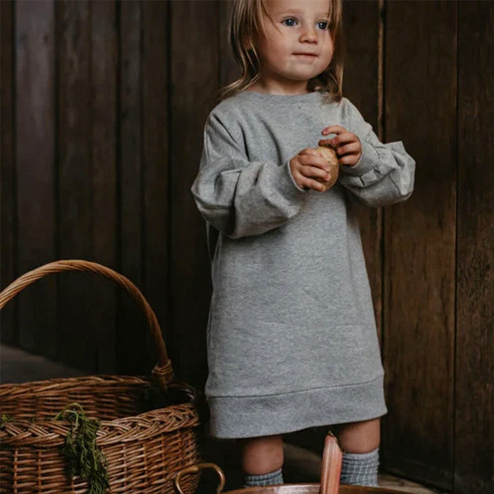 The Oversized Fleece Dress - Gray Melange