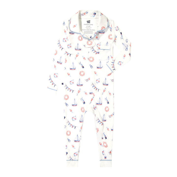 Classic Footless PJ Onesie - Nautical Print