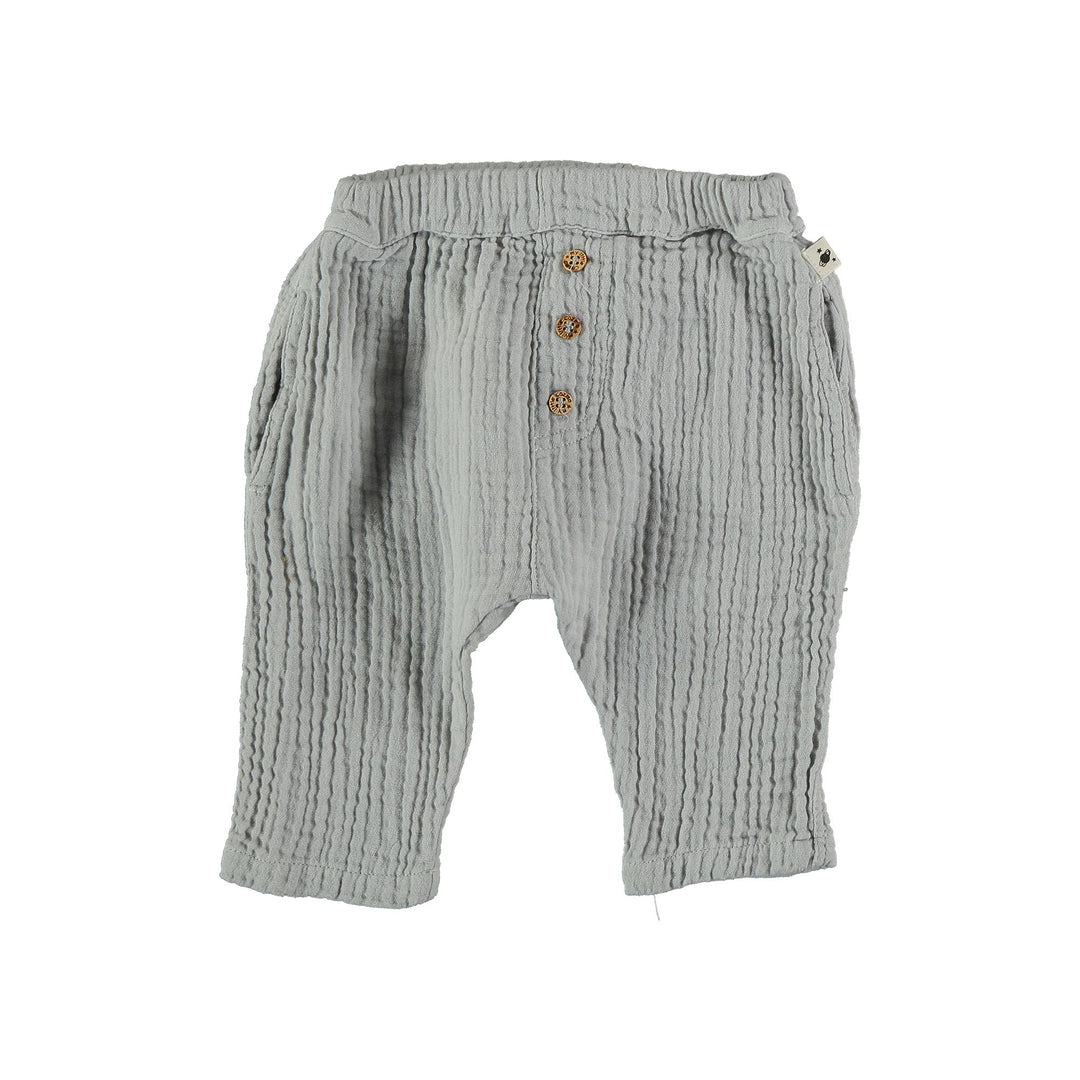 Baby Organic Cotton Gauze Pants - Light Grey