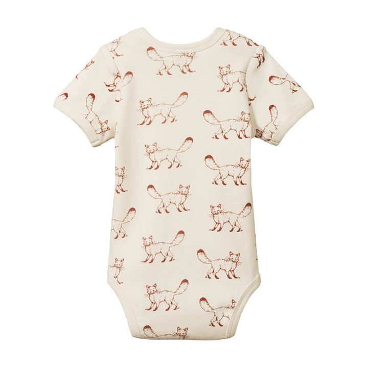 Short Sleeve Bodysuit - Fox Print