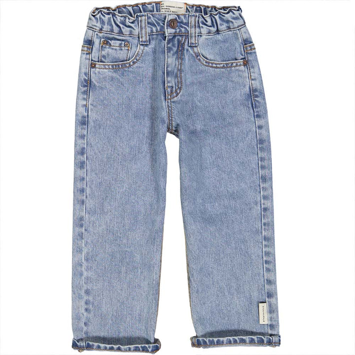 Unisex Trousers - Washed Light Blue Denim