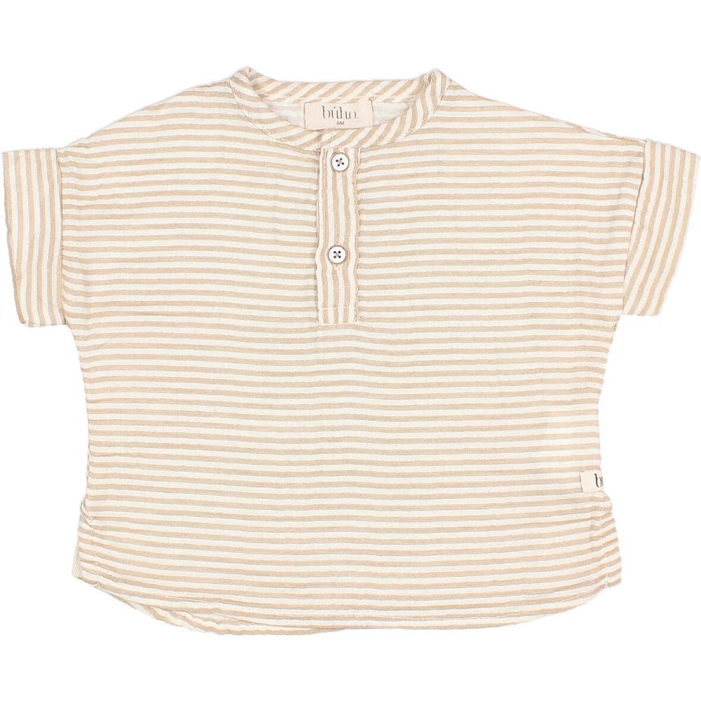Cuff Sleeve Shirt and Bloomer Set - Sand Stripes