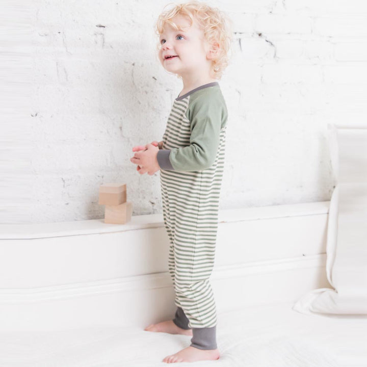 Brix Henley Romper - Heather Grey/Amber