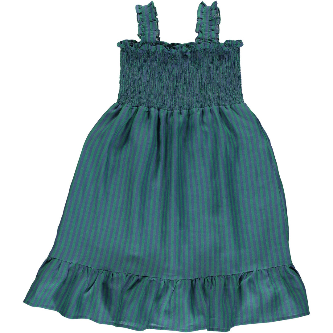 Valentina Dress - Nostalgic Green Stripe