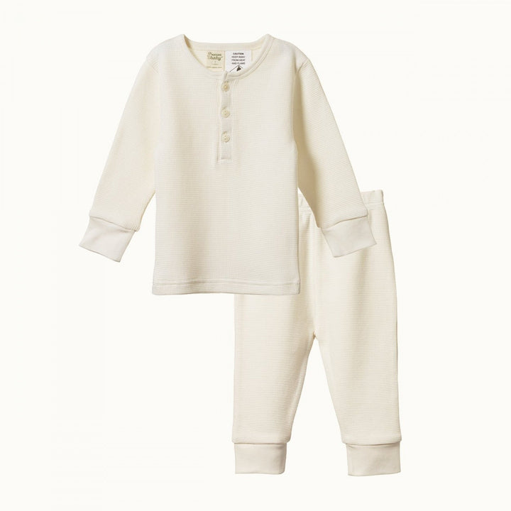 Waffle Long Sleeve PJ Set - Natural