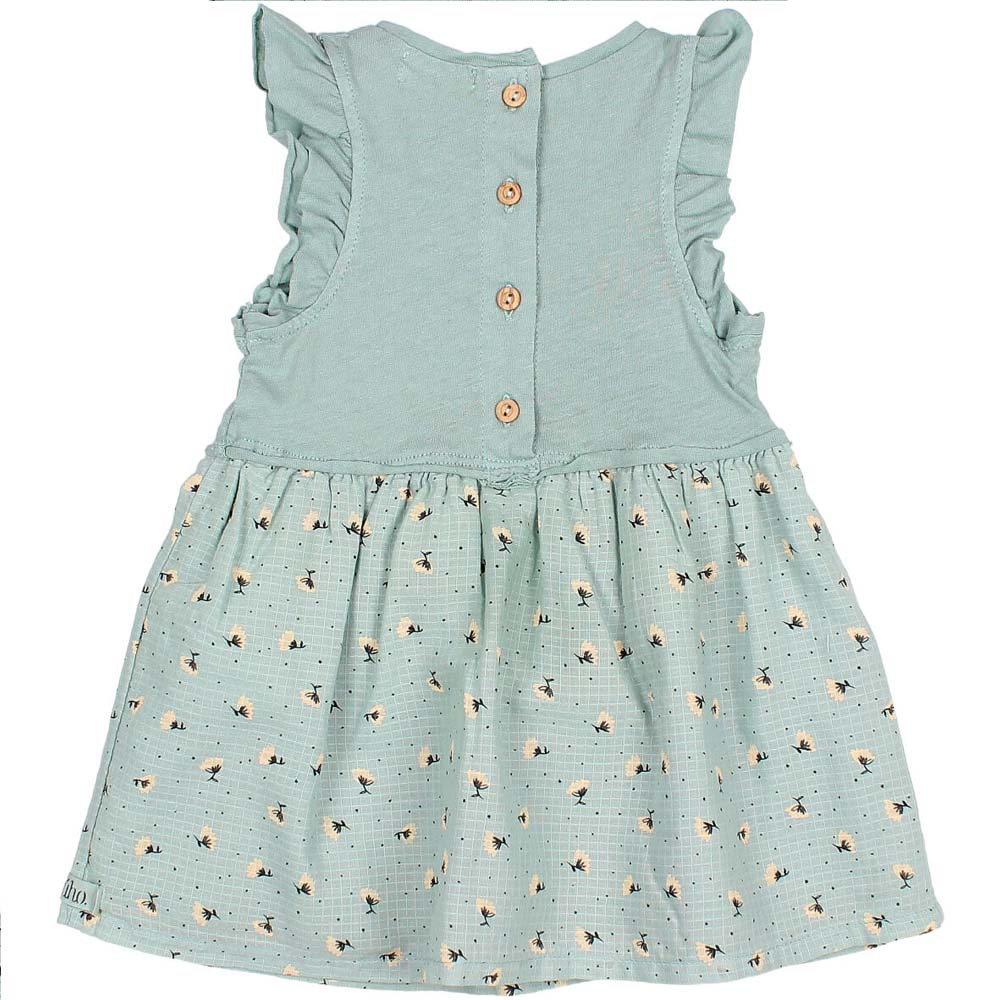 Flutter Sleeve Embroidery Skirt Combination Dress - Cactus