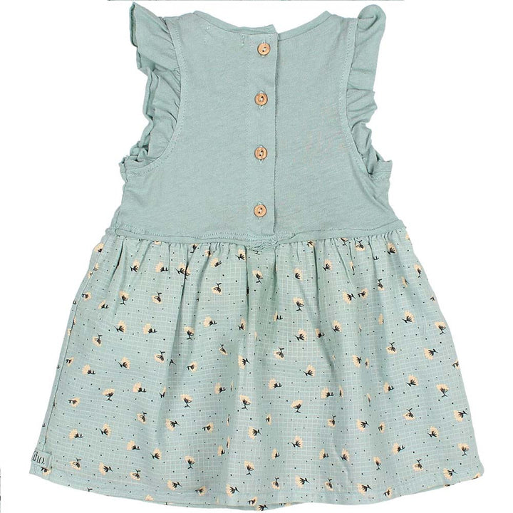 Flutter Sleeve Embroidery Skirt Combination Dress - Cactus