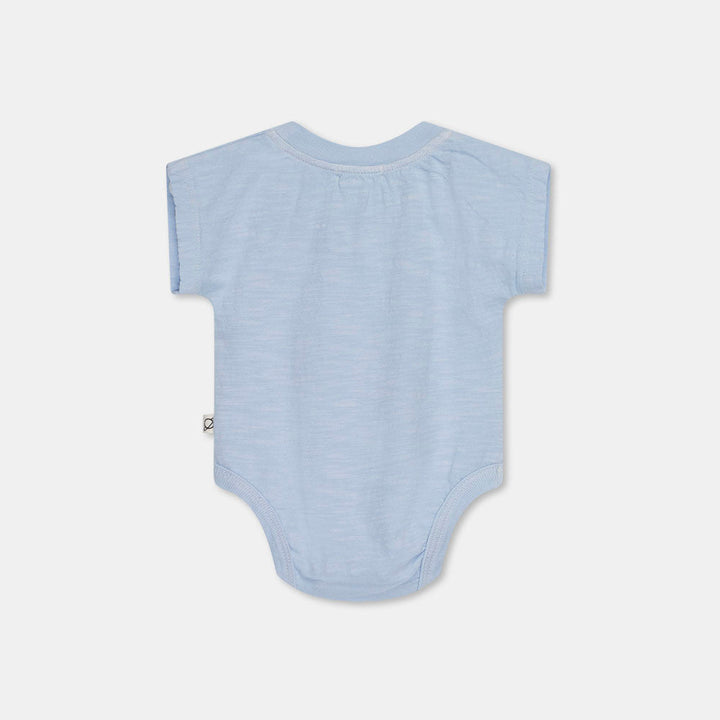 Slub V-Insert Bodysuit - Blue