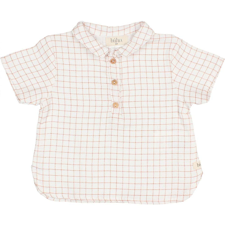 Collared Mini Check Shirt - Terracotta