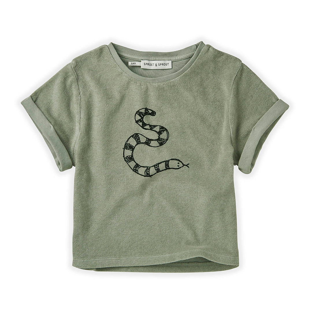 Sweat T-Shirt Terry Snake - Eucalyptus