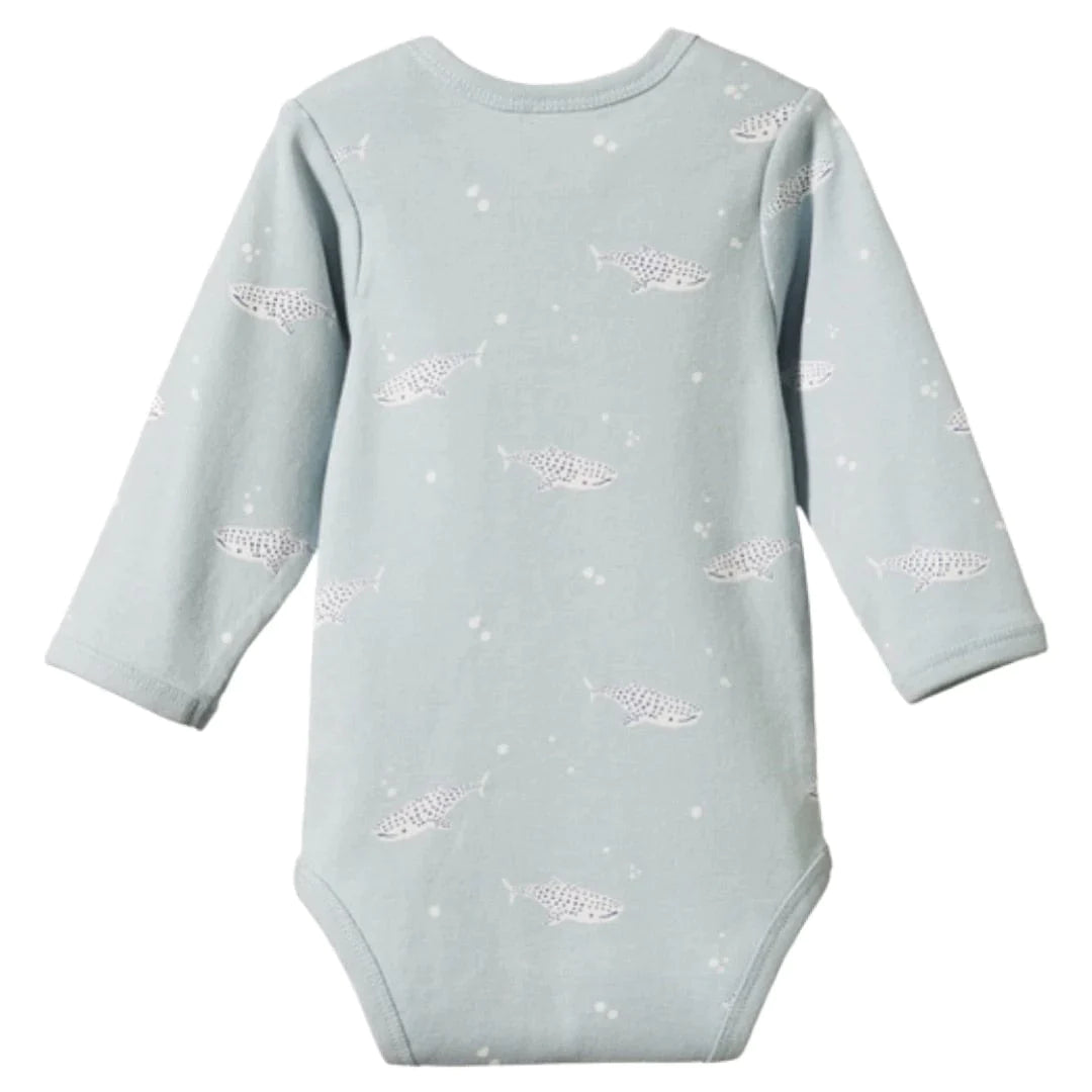 Long Sleeve Bodysuit - Spotted Whale Shark Print