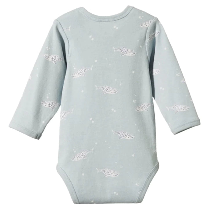 Long Sleeve Bodysuit - Spotted Whale Shark Print