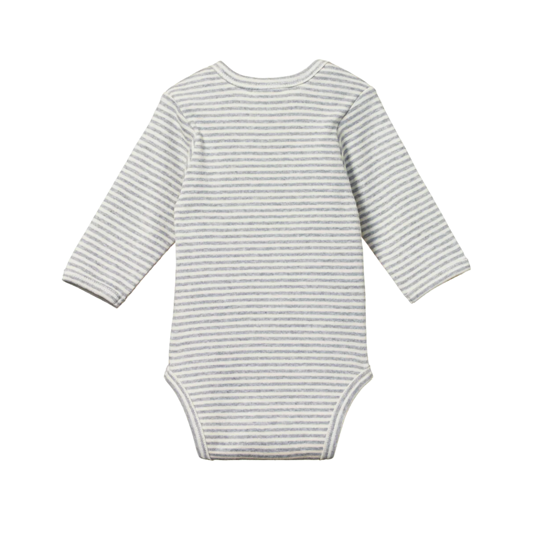 Long Sleeve Bodysuit - Grey Marl Stripe