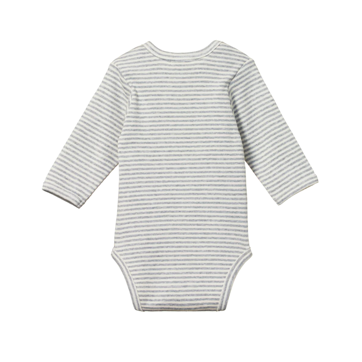 Long Sleeve Bodysuit - Grey Marl Stripe