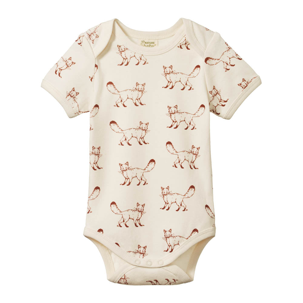 Short Sleeve Bodysuit - Fox Print