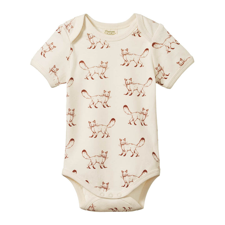 Short Sleeve Bodysuit - Fox Print