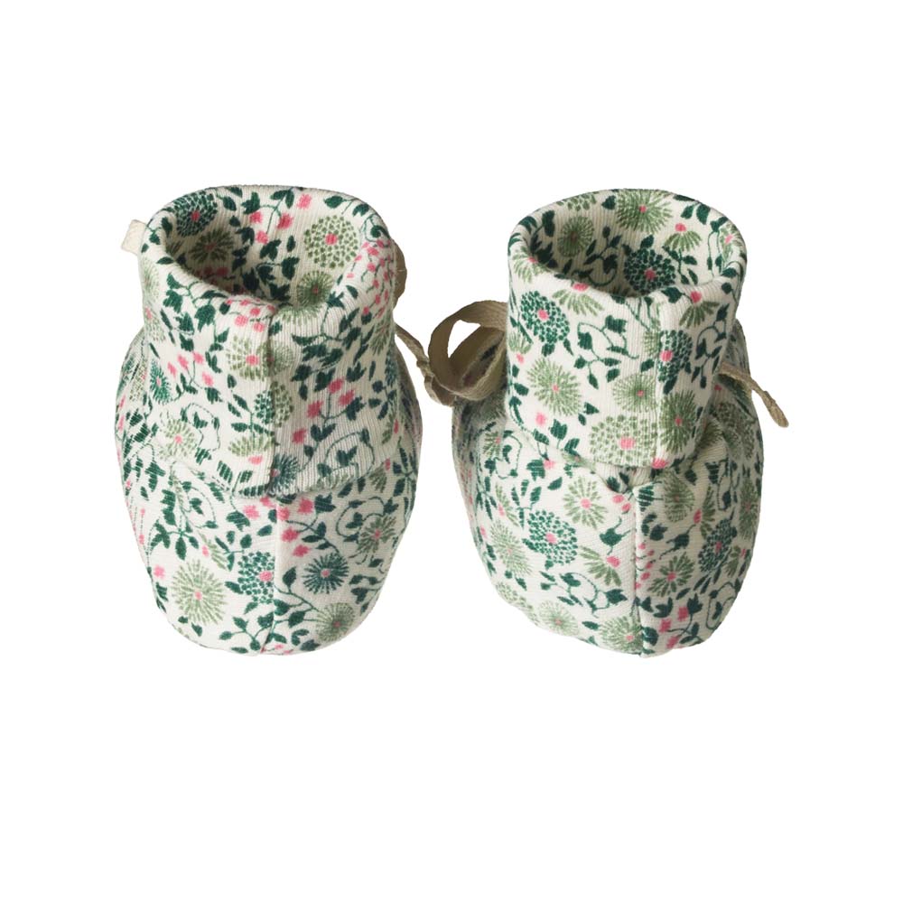 Cotton Booties - Willow Print