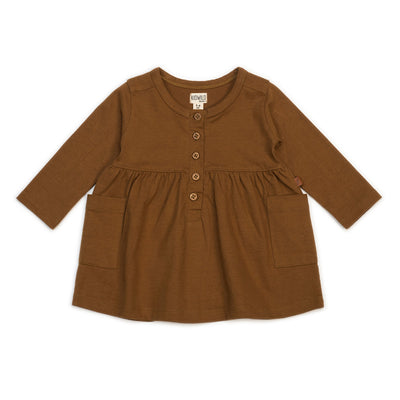 Organic Pocket Dress - Caramel