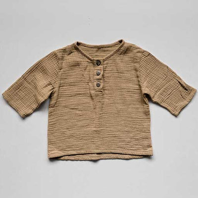 The Muslin Henley - Camel