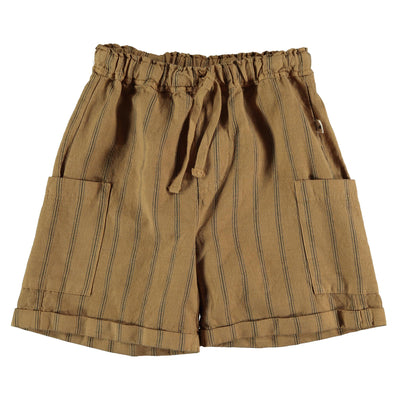 Linen & Cotton Bermuda Shorts - Peanut