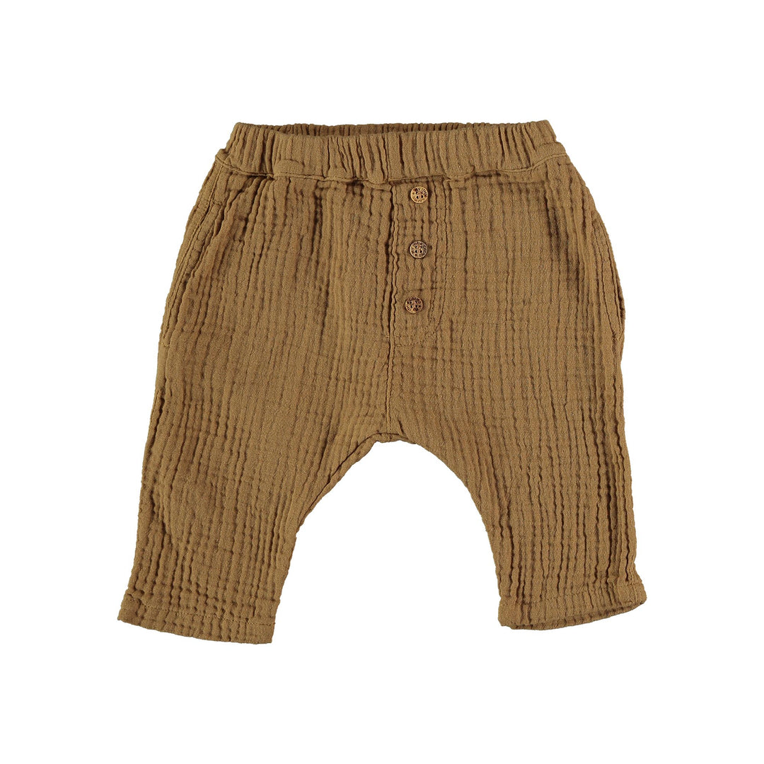 Baby Organic Cotton Gauze Pants - Peanut