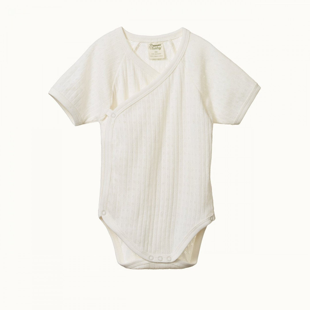 Pointelle Short Sleeve Bodysuit - Natural