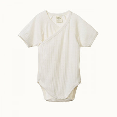 Pointelle Short Sleeve Bodysuit - Natural