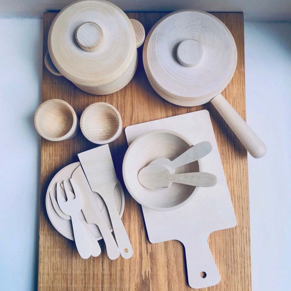 Wooden Pots and Pans Playset
