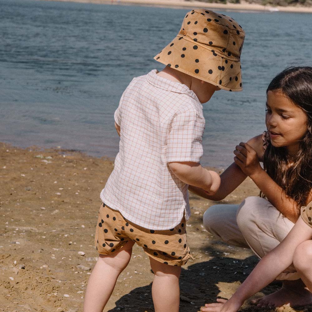 Collared Mini Check Shirt - Terracotta