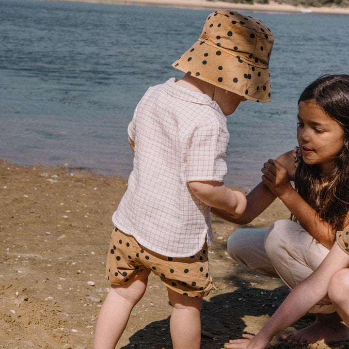 Collared Mini Check Shirt - Terracotta