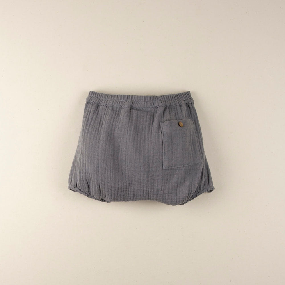 Greyish-Blue Organic Culotte with Pocket