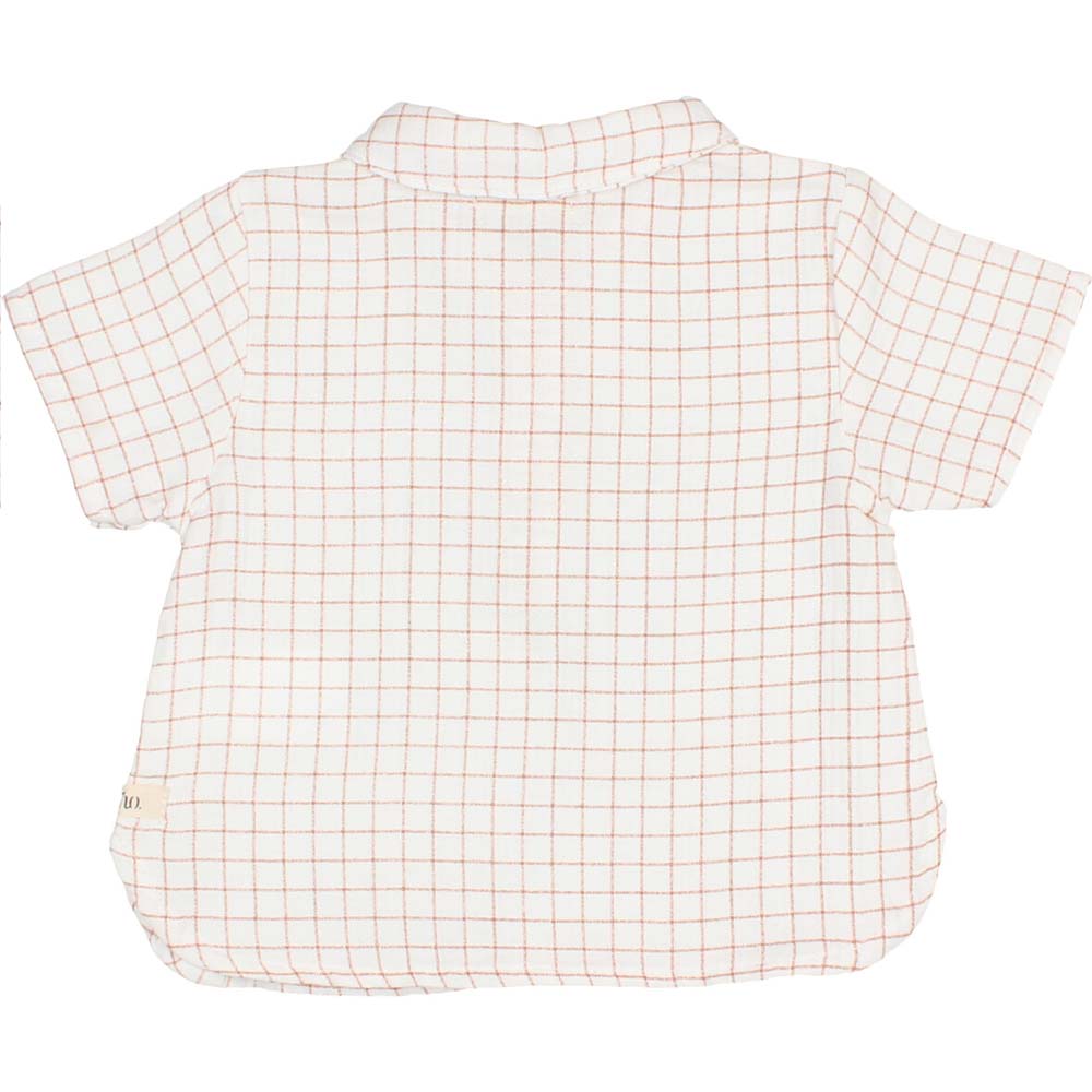 Collared Mini Check Shirt - Terracotta