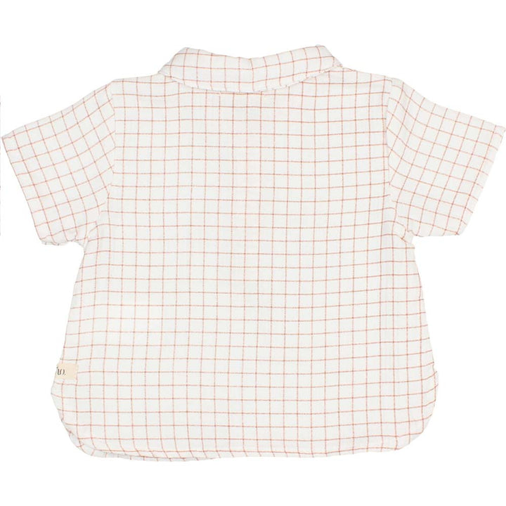 Collared Mini Check Shirt - Terracotta