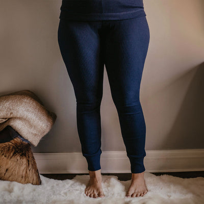 The Women's Ribbed Legging - Indigo