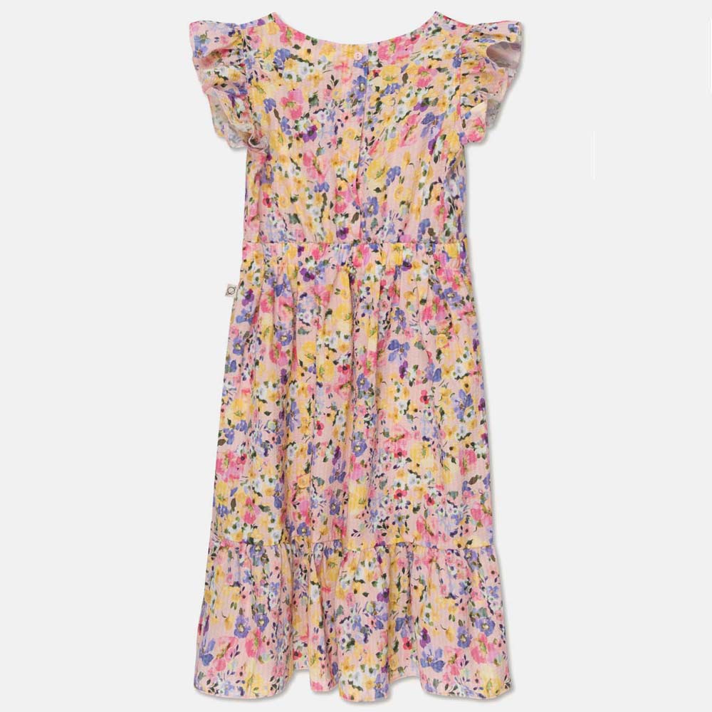 Seersucker Floral Dress