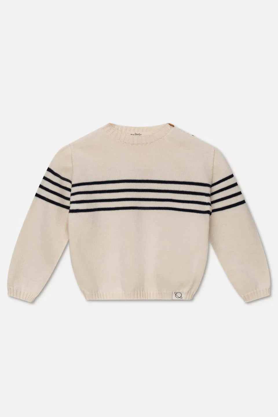 Knit Stripe Baby Pullover - Ivory