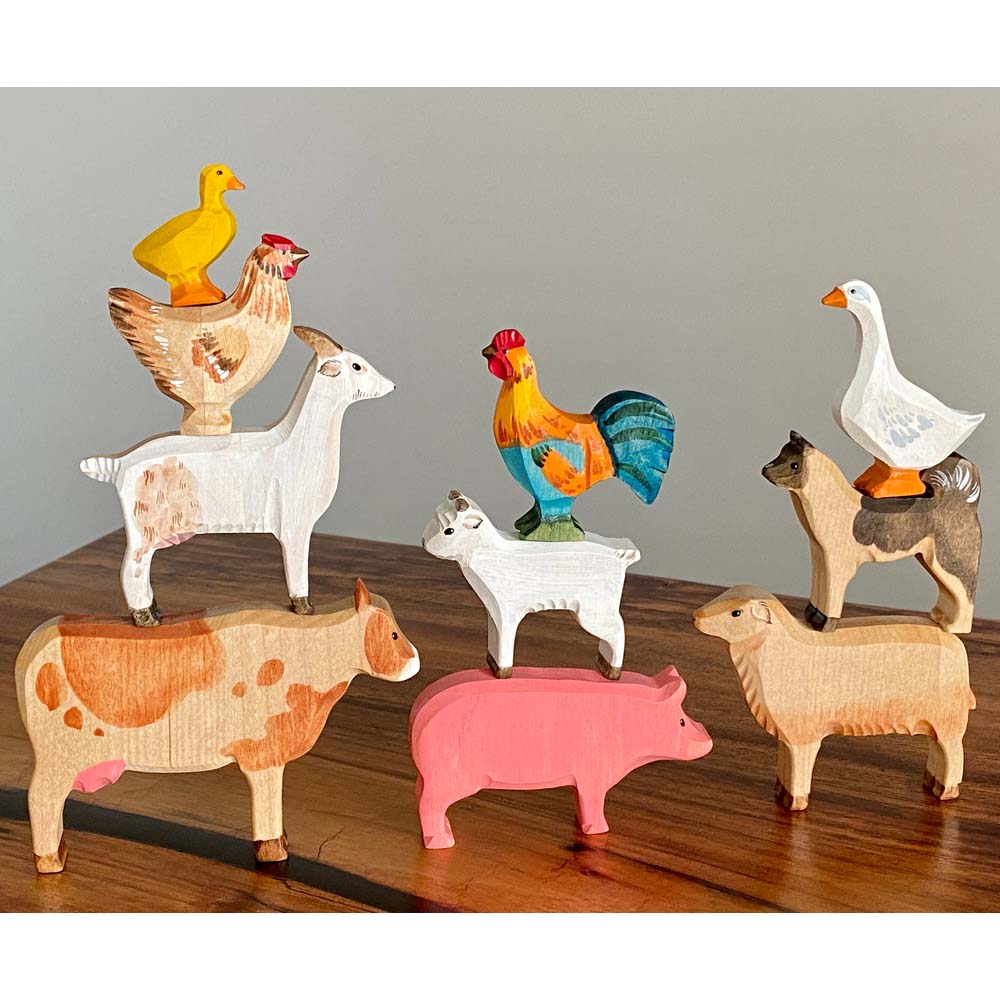Wooden Farm Animals - Set of 10
