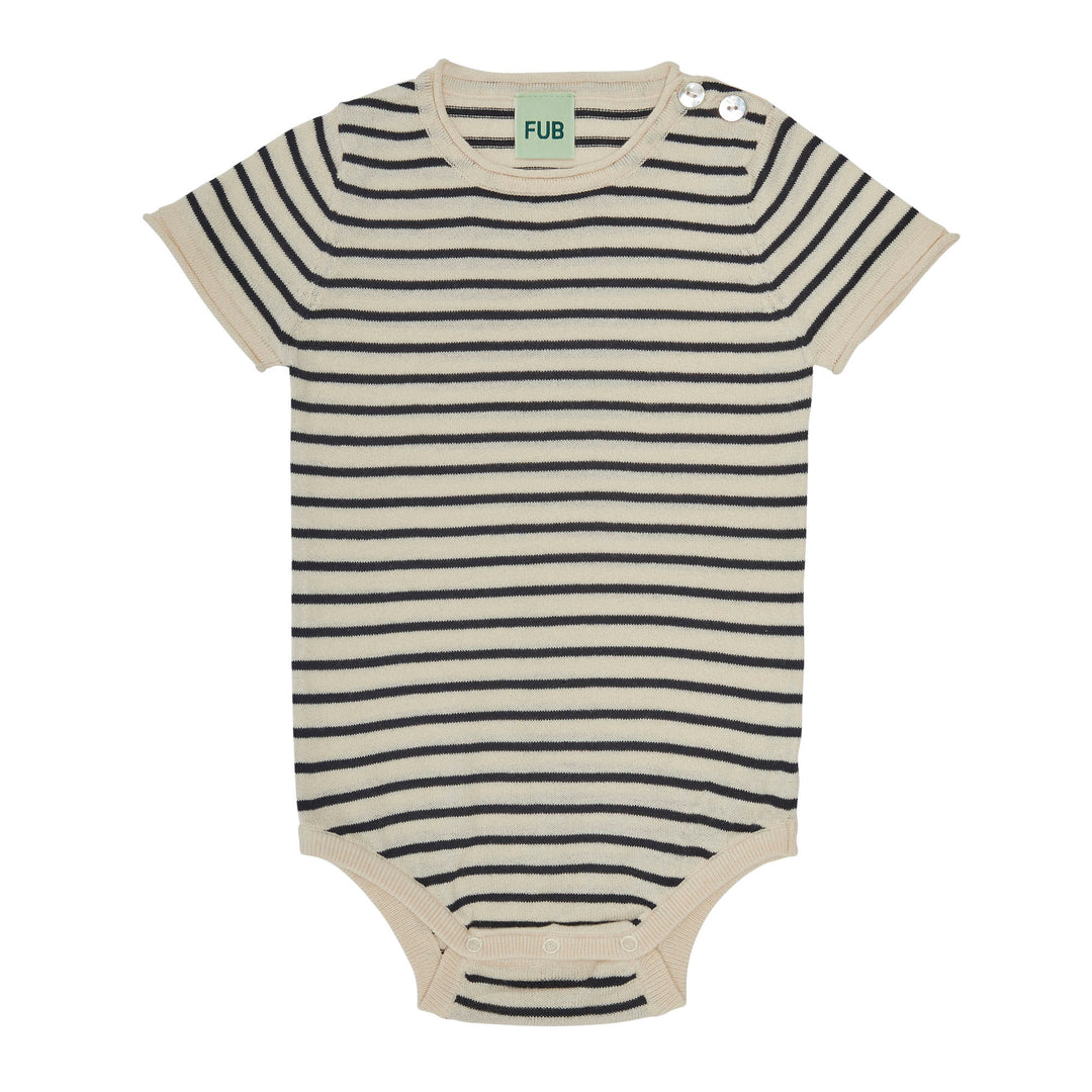 Baby SS Body - Ecru/Dark Navy