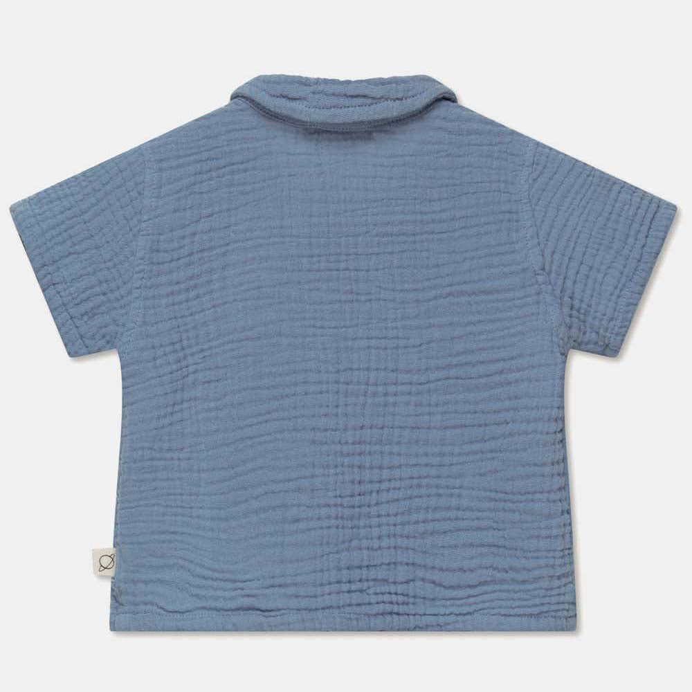 Gauze Camp Baby Shirt - Sky Blue
