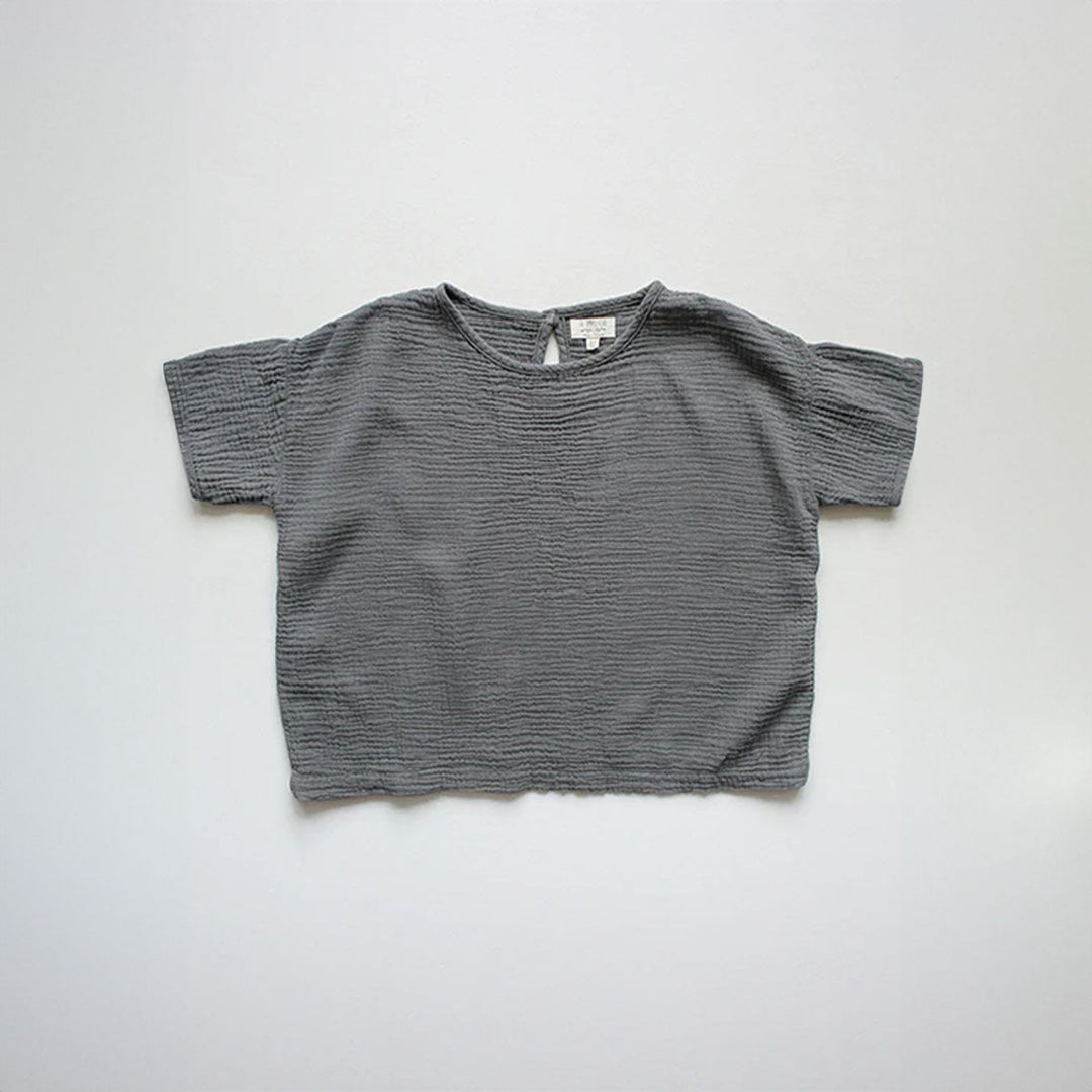The Muslin Top - Lead Gray