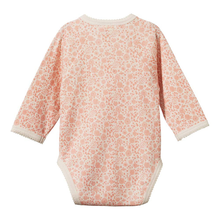 Long Sleeve Kimono Bodysuit & Footed Rompers - Willow Daphne Print